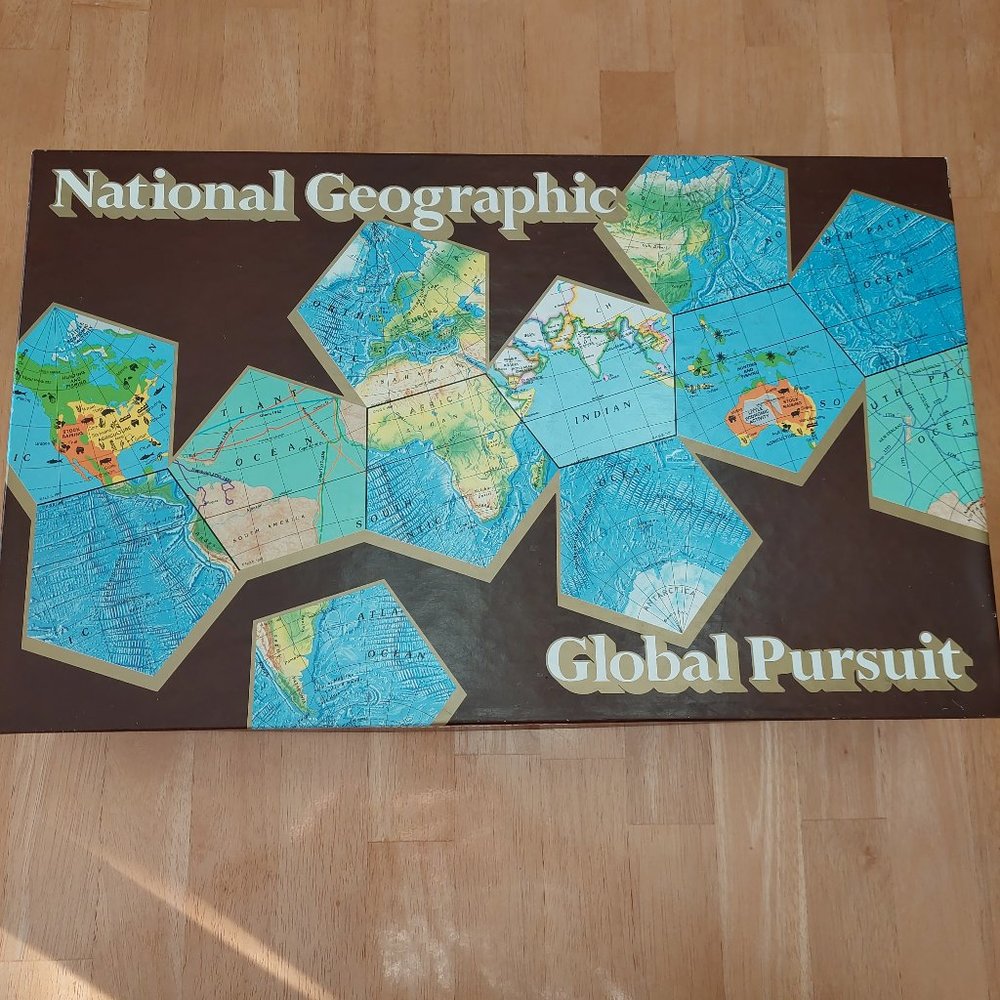 Vintage 1987 National Geographic " Global Pursuit " Fun Education Geography Game